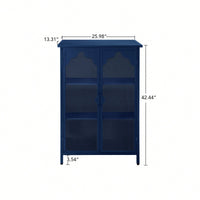 Versatile 2-Door Metal Storage Cabinet with Glass Doors for Dining Room Living Room or Bedroom