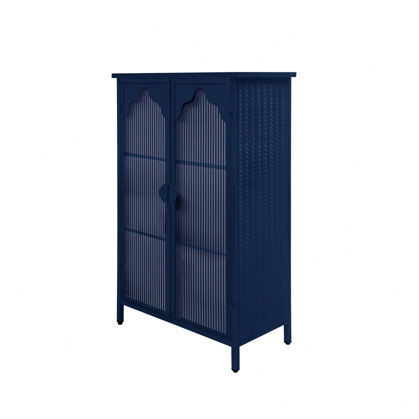 Versatile 2-Door Metal Storage Cabinet with Glass Doors for Dining Room Living Room or Bedroom