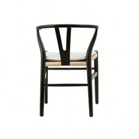 Solid Wood Weave Dining Chairs - Set Of 2 Armchairs For Stylish Dining Room Decor, Fully Assembled