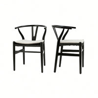 Solid Wood Weave Dining Chairs - Set Of 2 Armchairs For Stylish Dining Room Decor, Fully Assembled