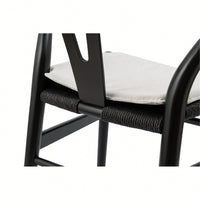Solid Wood Weave Dining Chairs - Set Of 2 Armchairs For Stylish Dining Room Decor, Fully Assembled