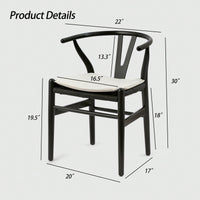Solid Wood Weave Dining Chairs - Set Of 2 Armchairs For Stylish Dining Room Decor, Fully Assembled