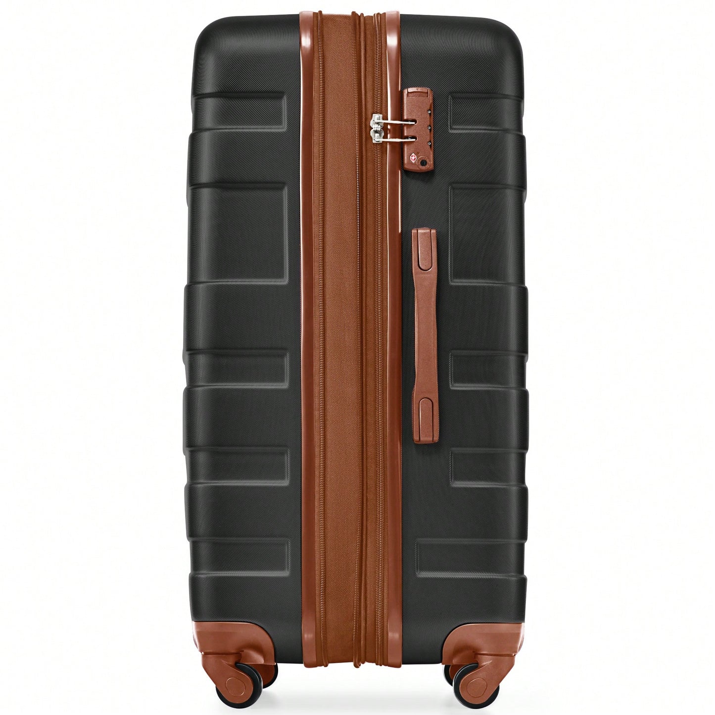 Expandable 3-Piece Hardshell Luggage Set - Lightweight Durable Suitcases With Spinner Wheels & TSA Lock - Ivory & Brown - Perfect For Travel