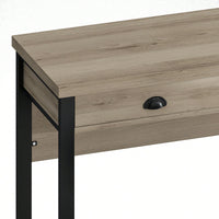 Modern 3-Drawer Dining Table Set with Power Outlets and Circular PU Stools for Kitchen or Bar in Brown Gray and Black