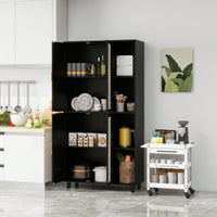 Versatile 4-Door Storage Cabinet With 4 Adjustable Shelves For Organized Spaces