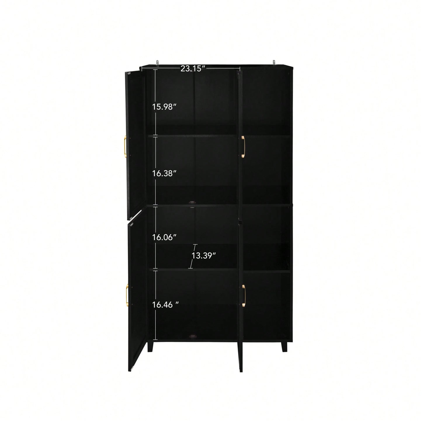 Versatile 4-Door Storage Cabinet With 4 Adjustable Shelves For Organized Spaces