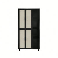 Versatile 4-Door Storage Cabinet With 4 Adjustable Shelves For Organized Spaces