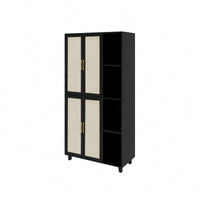 Versatile 4-Door Storage Cabinet With 4 Adjustable Shelves For Organized Spaces