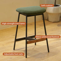 Stylish Set Of 2 Comfortable Bar Stools For Kitchen - Soft Upholstered Backless Design For Counter And Bar Height Dining