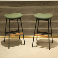 Stylish Set Of 2 Comfortable Bar Stools For Kitchen - Soft Upholstered Backless Design For Counter And Bar Height Dining