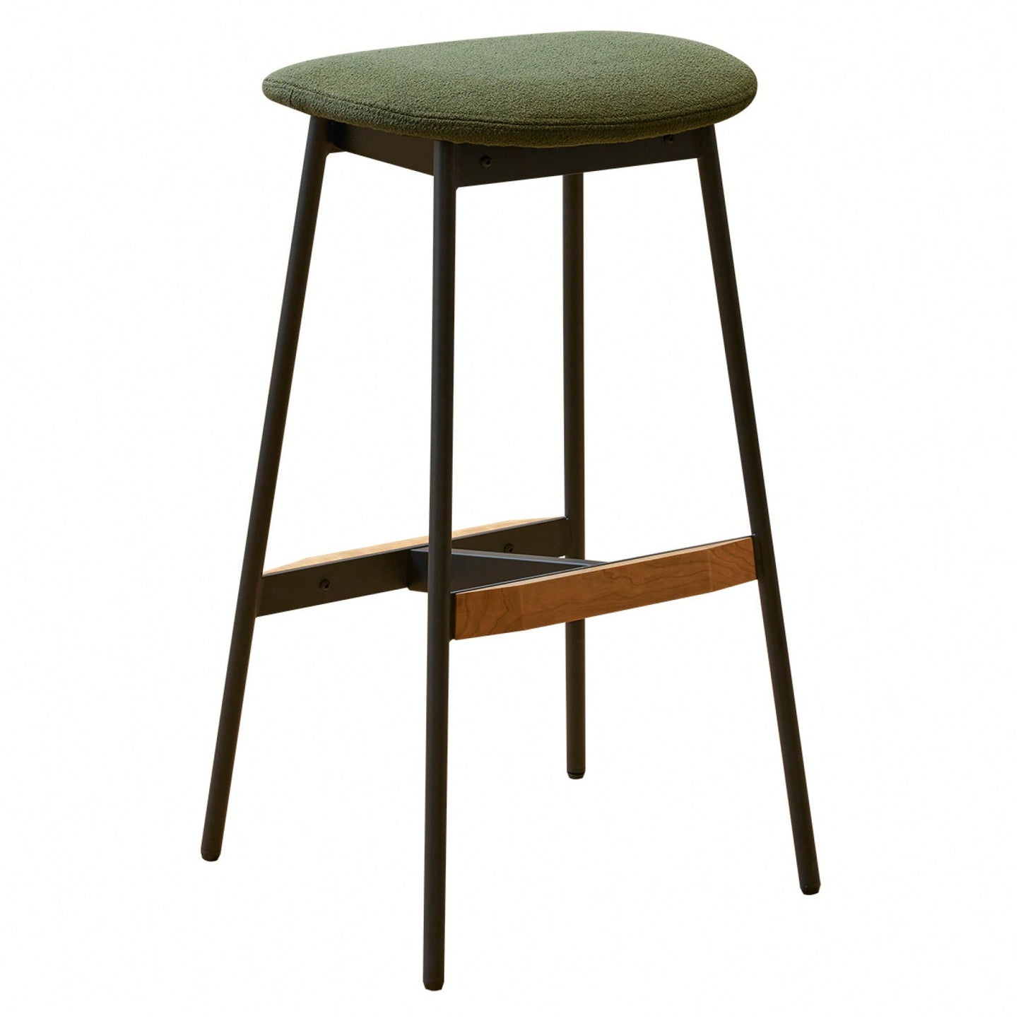 Stylish Set Of 2 Comfortable Bar Stools For Kitchen - Soft Upholstered Backless Design For Counter And Bar Height Dining