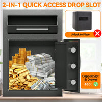 Secure Carbon Steel Digital Depository Safe With Electronic Code Lock And Deposit Slot For Home, Office, Restaurant, And Hotel Use