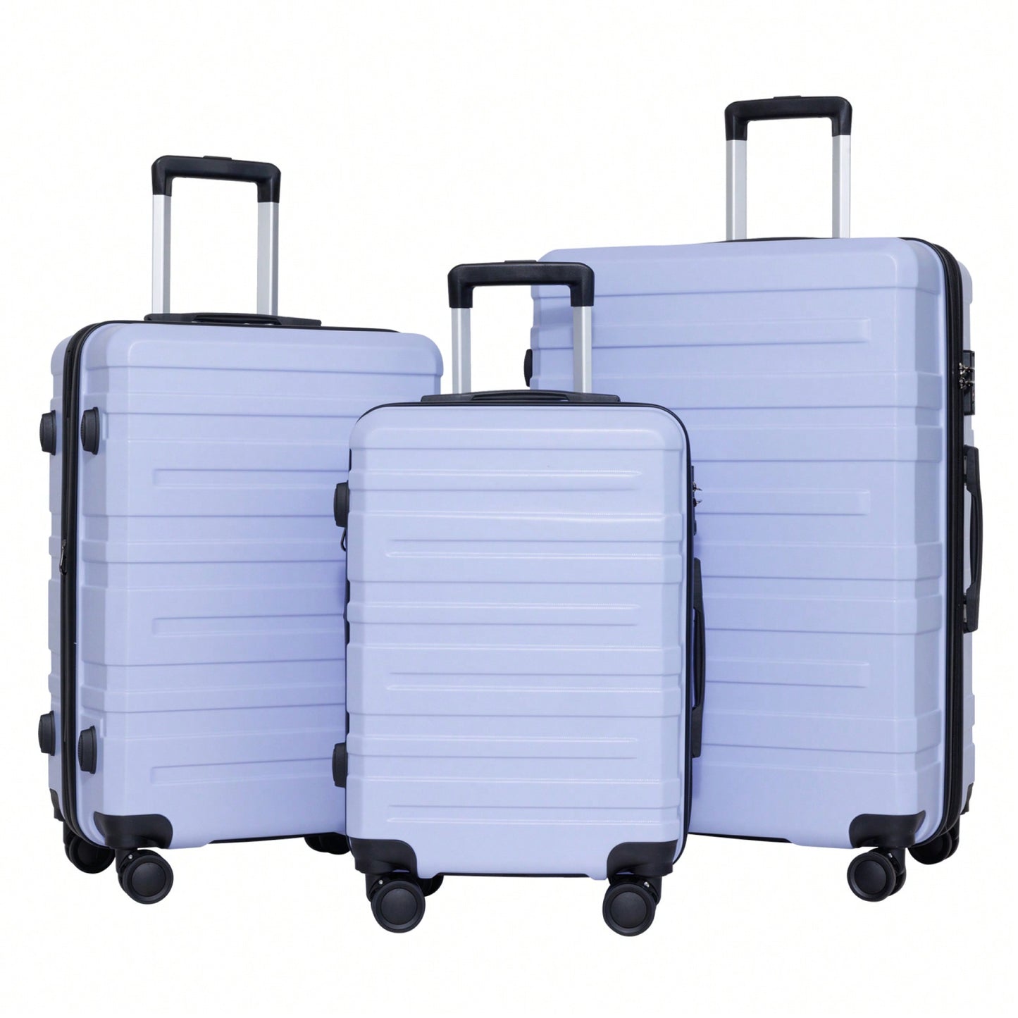 3-Piece Hardshell Luggage Set In Blue Purple - TSA Approved, Carry-On & Check-In Suitcases With Wheels (20/24/28 Inch)