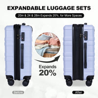 3-Piece Hardshell Luggage Set In Blue Purple - TSA Approved, Carry-On & Check-In Suitcases With Wheels (20/24/28 Inch)