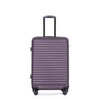 Lightweight 3-Piece ABS Luggage Set - Stylish Black Suitcases With Spinner Wheels, TSA Lock, And Hooks (20 / 24" / 28")"