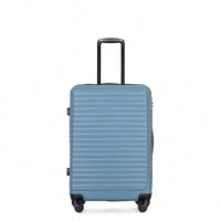 Lightweight 3-Piece ABS Luggage Set - Stylish Black Suitcases With Spinner Wheels, TSA Lock, And Hooks (20 / 24" / 28")"