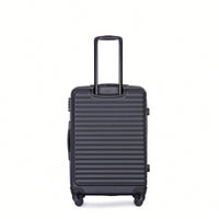 Lightweight 3-Piece ABS Luggage Set - Stylish Black Suitcases With Spinner Wheels, TSA Lock, And Hooks (20 / 24" / 28")"