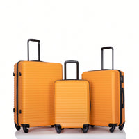 Lightweight 3-Piece ABS Luggage Set - Stylish Black Suitcases With Spinner Wheels, TSA Lock, And Hooks (20 / 24" / 28")"