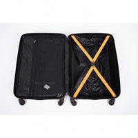 Lightweight 3-Piece ABS Luggage Set - Stylish Black Suitcases With Spinner Wheels, TSA Lock, And Hooks (20 / 24" / 28")"