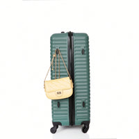 Lightweight 3-Piece ABS Luggage Set - Stylish Black Suitcases With Spinner Wheels, TSA Lock, And Hooks (20 / 24" / 28")"