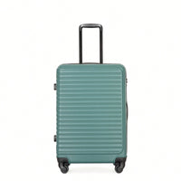 Lightweight 3-Piece ABS Luggage Set - Stylish Black Suitcases With Spinner Wheels, TSA Lock, And Hooks (20 / 24" / 28")"