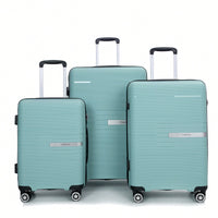 Light Green 3-Piece Hardshell Luggage Set With Double Spinner Wheels, TSA Lock, Lightweight & Durable (20/24"/28")"