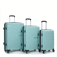 Light Green 3-Piece Hardshell Luggage Set With Double Spinner Wheels, TSA Lock, Lightweight & Durable (20/24"/28")"