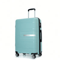 Light Green 3-Piece Hardshell Luggage Set With Double Spinner Wheels, TSA Lock, Lightweight & Durable (20/24"/28")"