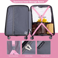 Light Green 3-Piece Hardshell Luggage Set With Double Spinner Wheels, TSA Lock, Lightweight & Durable (20/24"/28")"
