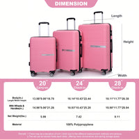 Light Green 3-Piece Hardshell Luggage Set With Double Spinner Wheels, TSA Lock, Lightweight & Durable (20/24"/28")"