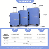 Light Green 3-Piece Hardshell Luggage Set With Double Spinner Wheels, TSA Lock, Lightweight & Durable (20/24"/28")"
