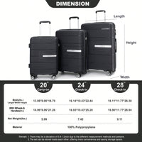 Light Green 3-Piece Hardshell Luggage Set With Double Spinner Wheels, TSA Lock, Lightweight & Durable (20/24"/28")"