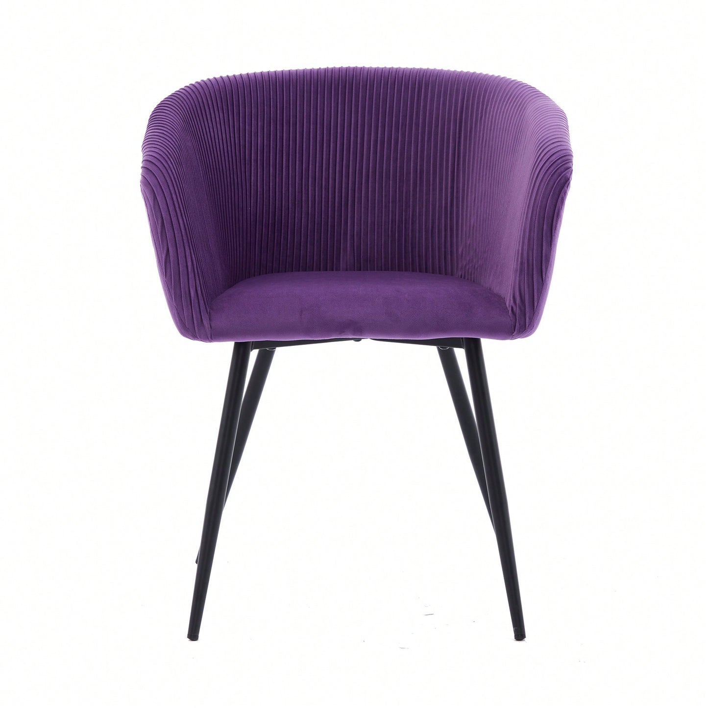 Elegant Purple Velvet Dining Chair With Armrests - Modern Cushioned Bucket Style, Ideal For Kitchen Or Dressing Table, Wheel-Less Design