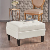 Elegant Upholstered Ottoman For Living Room, Bedroom, Or Entryway - Versatile Storage And Stylish Seating Solution