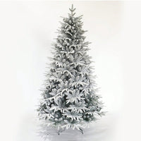 7ft Snow Flocked Artificial Christmas Tree - Hinged Pine Design With Realistic White Tips For A Festive Holiday Atmosphere