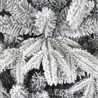 7ft Snow Flocked Artificial Christmas Tree - Hinged Pine Design With Realistic White Tips For A Festive Holiday Atmosphere