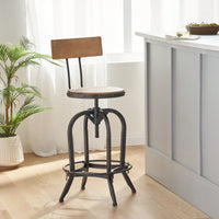 Modern Adjustable Height Swivel Bar Stools With Elegant Fir Wood Design