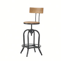 Modern Adjustable Height Swivel Bar Stools With Elegant Fir Wood Design