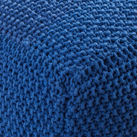 Stylish Knitted Cotton Pouf Cube For Versatile Home Decor - 20.5" X 20.5" X 16.5"