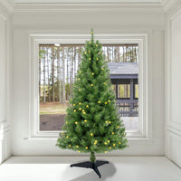 4ft Prelit Artificial Christmas Tree With 100 Warm White LED Lights, Realistic PVC Branch Tips For Easy Indoor Setup