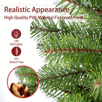 4ft Prelit Artificial Christmas Tree With 100 Warm White LED Lights, Realistic PVC Branch Tips For Easy Indoor Setup