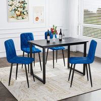 Modern Set Of 4 Upholstered Kitchen Dining Chairs With Durable Metal Legs And Comfortable PU Cushion Seat