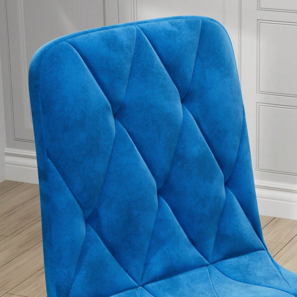 Modern Set Of 4 Upholstered Kitchen Dining Chairs With Durable Metal Legs And Comfortable PU Cushion Seat