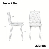 Modern Set Of 4 Upholstered Kitchen Dining Chairs With Durable Metal Legs And Comfortable PU Cushion Seat