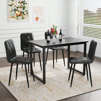 Modern Set Of 4 Upholstered Kitchen Dining Chairs With Durable Metal Legs And Comfortable PU Cushion Seat