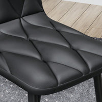 Modern Set Of 4 Upholstered Kitchen Dining Chairs With Durable Metal Legs And Comfortable PU Cushion Seat