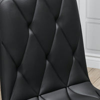 Modern Set Of 4 Upholstered Kitchen Dining Chairs With Durable Metal Legs And Comfortable PU Cushion Seat