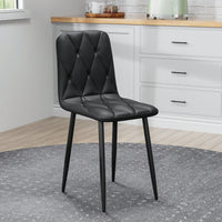 Modern Set Of 4 Upholstered Kitchen Dining Chairs With Durable Metal Legs And Comfortable PU Cushion Seat