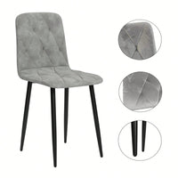 Modern Set Of 4 Upholstered Kitchen Dining Chairs With Durable Metal Legs And Comfortable PU Cushion Seat