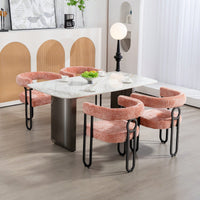 Stylish Chenille Fabric Upholstered Barrel Accent Chairs For Living Room – Set Of 2 Beige Kitchen Armchairs